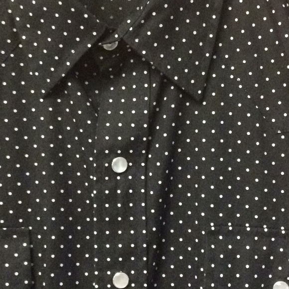 Black Pin Dot Western Shirt Size L - 34 - Picture 5 of 6